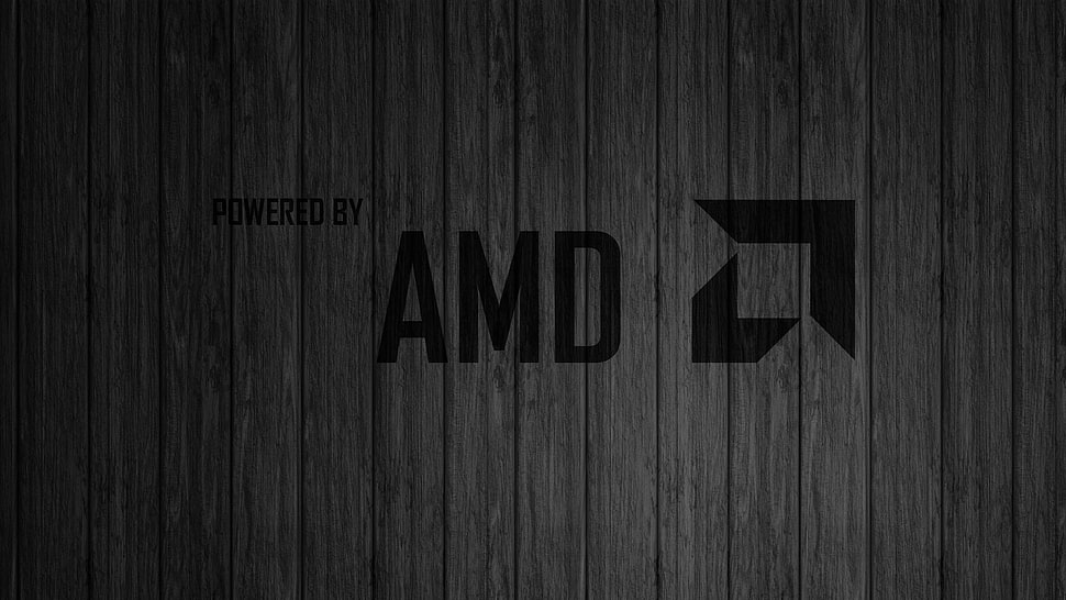 AMD logo, AMD, monochrome HD wallpaper