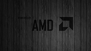 AMD logo, AMD, monochrome