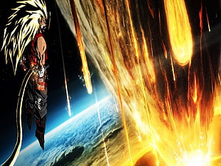 San Goku outside the Earth wallpaper, Super Saiyan, anime HD wallpaper