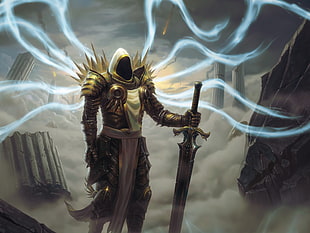swordsman clip art, video games, Diablo III, Tyrael HD wallpaper