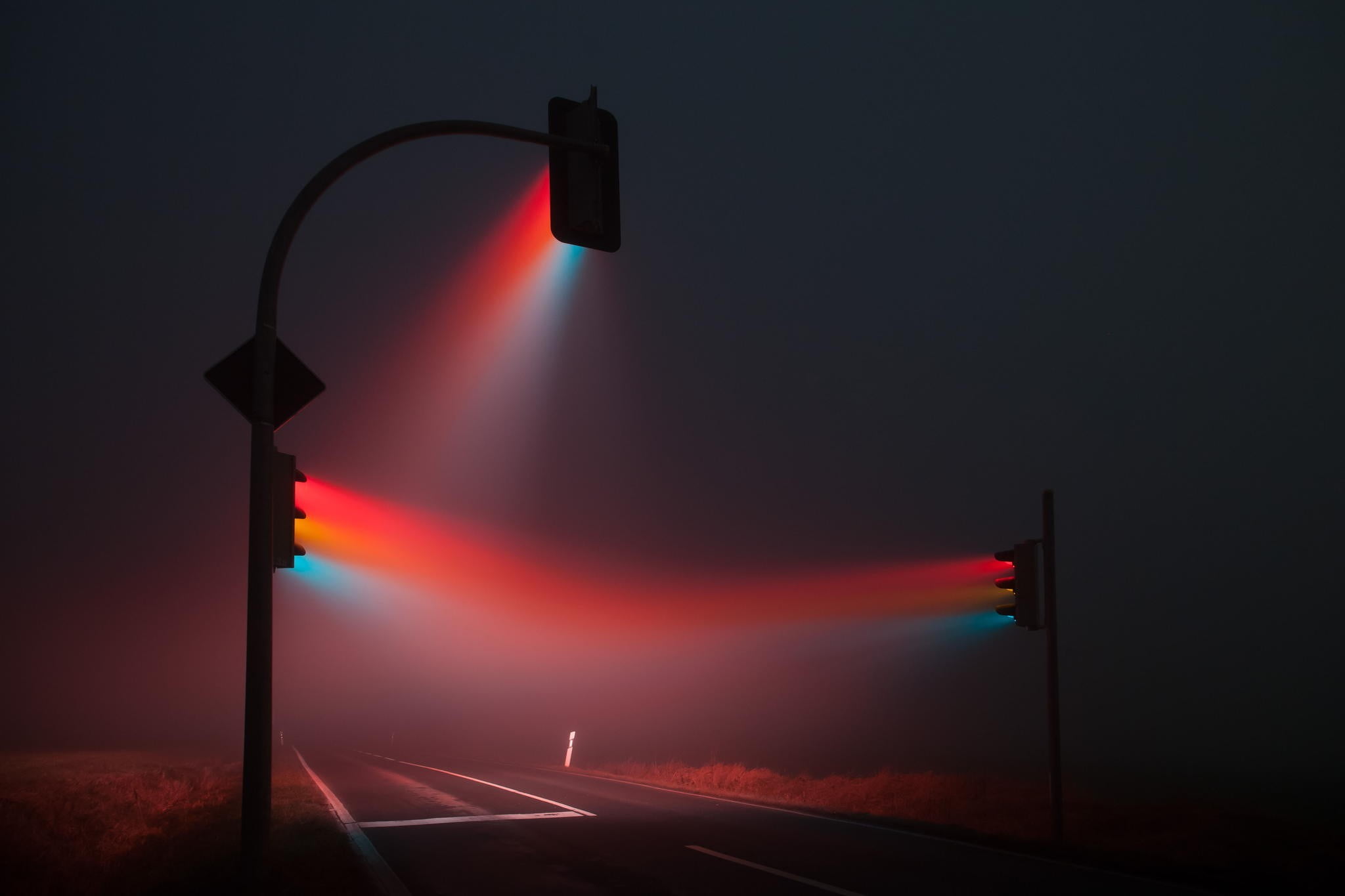 Three traffic lights, stoplight, lights, traffic lights, traffic HD