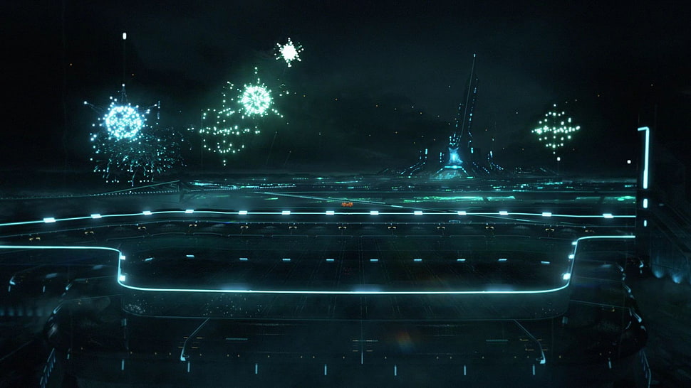 fireworks display, Tron: Legacy, movies HD wallpaper