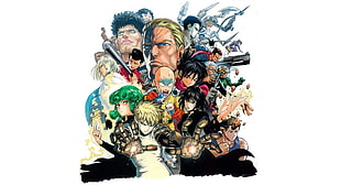 characters illustration, One-Punch Man, Genos, Saitama, Silver Fang