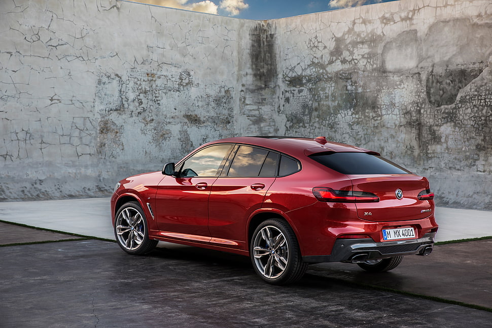 red sedan, BMW X4, 2018 Cars, 4k HD wallpaper