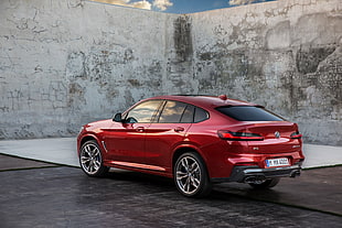 red sedan, BMW X4, 2018 Cars, 4k