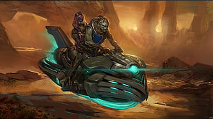 animated illustration, science fiction, Mass Effect, Tali'Zorah, Garrus Vakarian