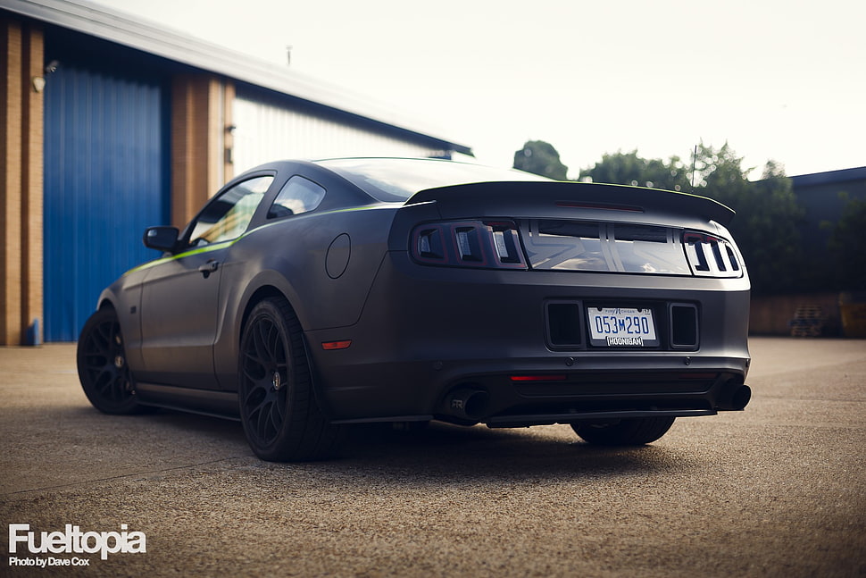 black Ford Mustang coupe, Ford Mustang, car, Ford USA, RTR HD wallpaper