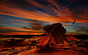 rock formation, desert, Atacama Desert, sunset, rock