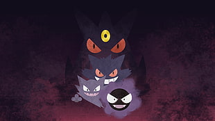 Pokemon Gastly evolution illustration, Pokémon, Gengar, Gastly, Haunter