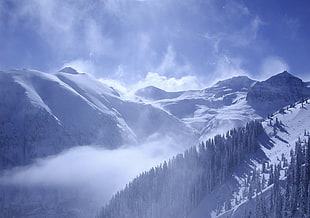 mountain covered snow, nature, landscape, snow