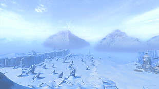 snow field near mountain alps wallpaper, Star Wars, The Old Republic, Hoth HD wallpaper