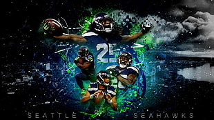 Seattle Seahawks poster, Seattle Seahawks, sports, NFL, American football
