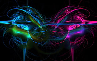 blue,pink,green and purple LED wallpaper