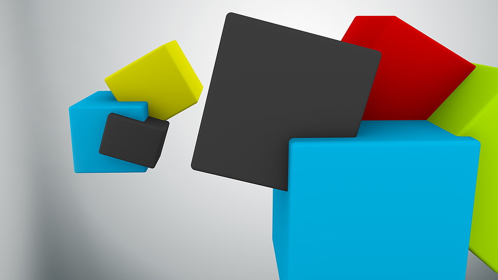Cube,  Flying,  Colored,  Colorful HD wallpaper