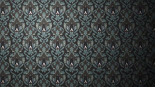 brown and blue floral cloth, pattern