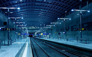gray train station, train station