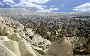 ruins and mountains digital wallpaper, Cappadocia, landscape