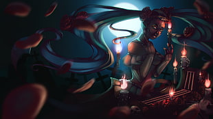 game illustration, video game characters, candles, League of Legends, Sona (League of Legends)