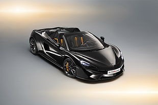 black die-cast coupe, McLaren 570S Spider, Design edition, 2018 HD wallpaper