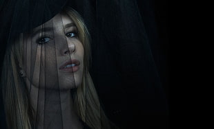 women's black sheer veil, American Horror Story, blonde, Emma Roberts, women HD wallpaper