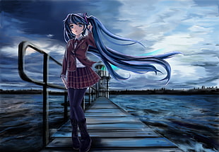girl wearing maroon school uniform animated photo