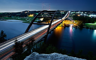 brown bridge, bridge, Austin (Texas), long exposure, cliff HD wallpaper