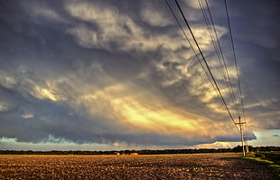 photography of field during cloudy season