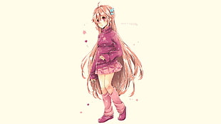 female anime character in pink jacket