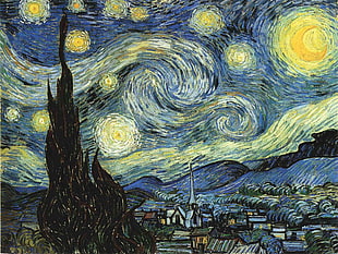 Starry Night by Vincent Van Gogh painting, Vincent van Gogh, painting, The Starry Night, classic art