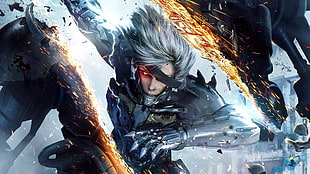 man in gray armor digital wallpaper, Raiden, Metal Gear Rising: Revengeance, video games