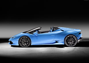 blue and black convertible coupe HD wallpaper