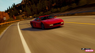 red Forza Horizon game screenshot, Forza Horizon, car, Ferrari, video games