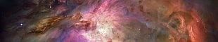 galaxy illustration, space, multiple display HD wallpaper