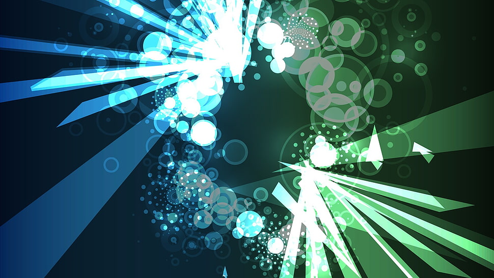 green and blue light wallpaper, abstract, digital art HD wallpaper