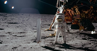white astronaut costume, Apollo, space, NASA