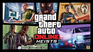 Grand Theft Auto Online Heists digital wallpaper, Grand Theft Auto V, Rockstar Games, Grand Theft Auto V Online HD wallpaper