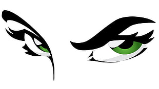 green and black eye sketch illustration, green eyes, minimalism, artwork