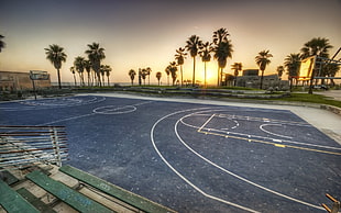 concrete basketball court
