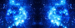 blue startrail, space, galaxy, blue, stars