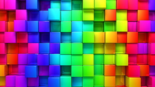 rainbow cube wallpaper HD wallpaper