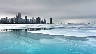 high rise building, ice, building, cityscape, Chicago