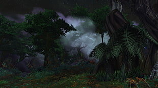 green trees painting, video games,  World of Warcraft, Warlords of Draenor, World of Warcraft: Warlords of Draenor