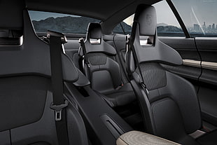 black leather car seat interior