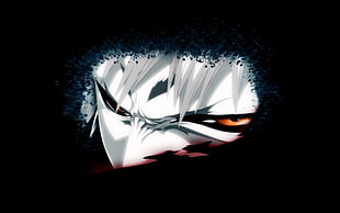 male anime character with white hair, Bleach, Kurosaki Ichigo, Hollow, black background