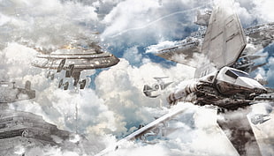 aircrafts illustration, Star Wars, artwork