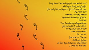 foot prints with quote wallpaper, Jesus Christ, coast, quote HD wallpaper
