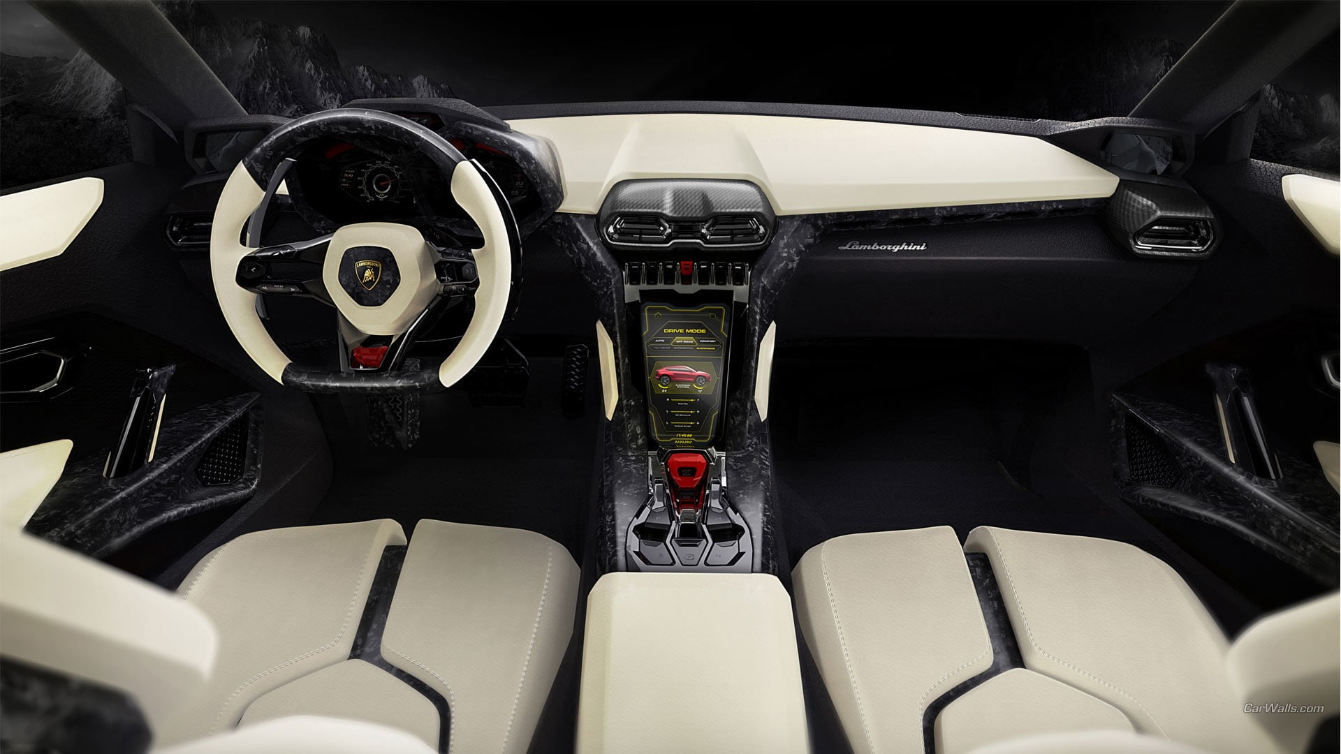 White And Black Vehicle Interior Lamborghini Urus Concept