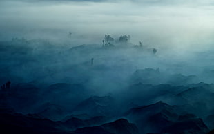foggy castle painting
