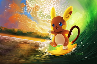 Raichu Pokemon illustration, gongon, Pokémon