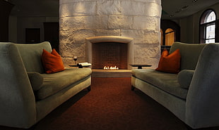 symmetrical photo of living room furniture HD wallpaper